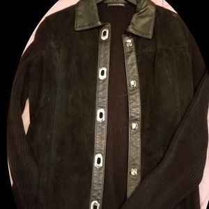 Top of the line Leather trimmed Sweater